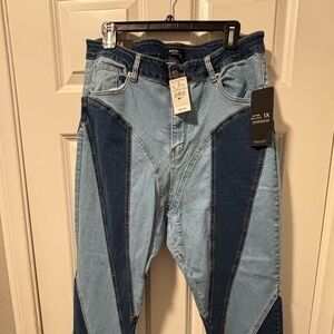 Ashley Stewart Two-Tone Blue Straight Leg Jeans